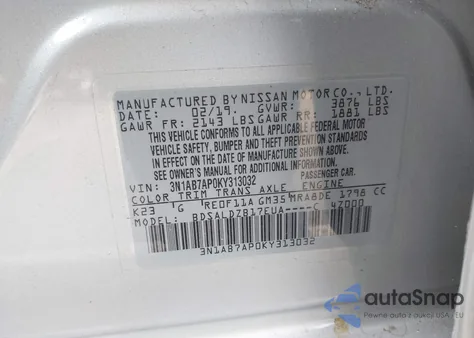 2019 Nissan Sentra Sv z USA, uszkodzony, nr VIN 3N1AB7AP0KY313032